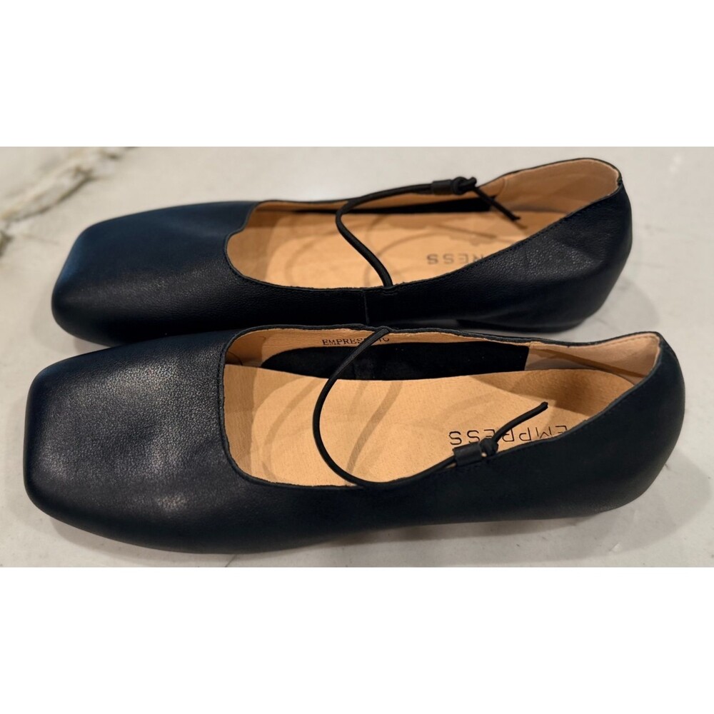 Empress Flats Womens 40 US 9 Mary Jane Square Toe Leather Black Australia